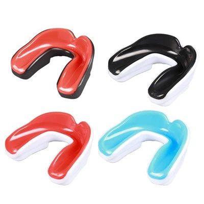 Dvigubo sluoksnio sportinė burnos apsauga su dėklu